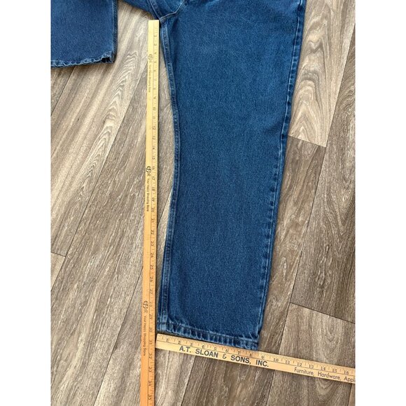 MAGELLAN MENS PLUS SIZE DENIM BLUE JEANS STRAIGHT LEG 42X30 100% COTTON WORK - Picture 7 of 9